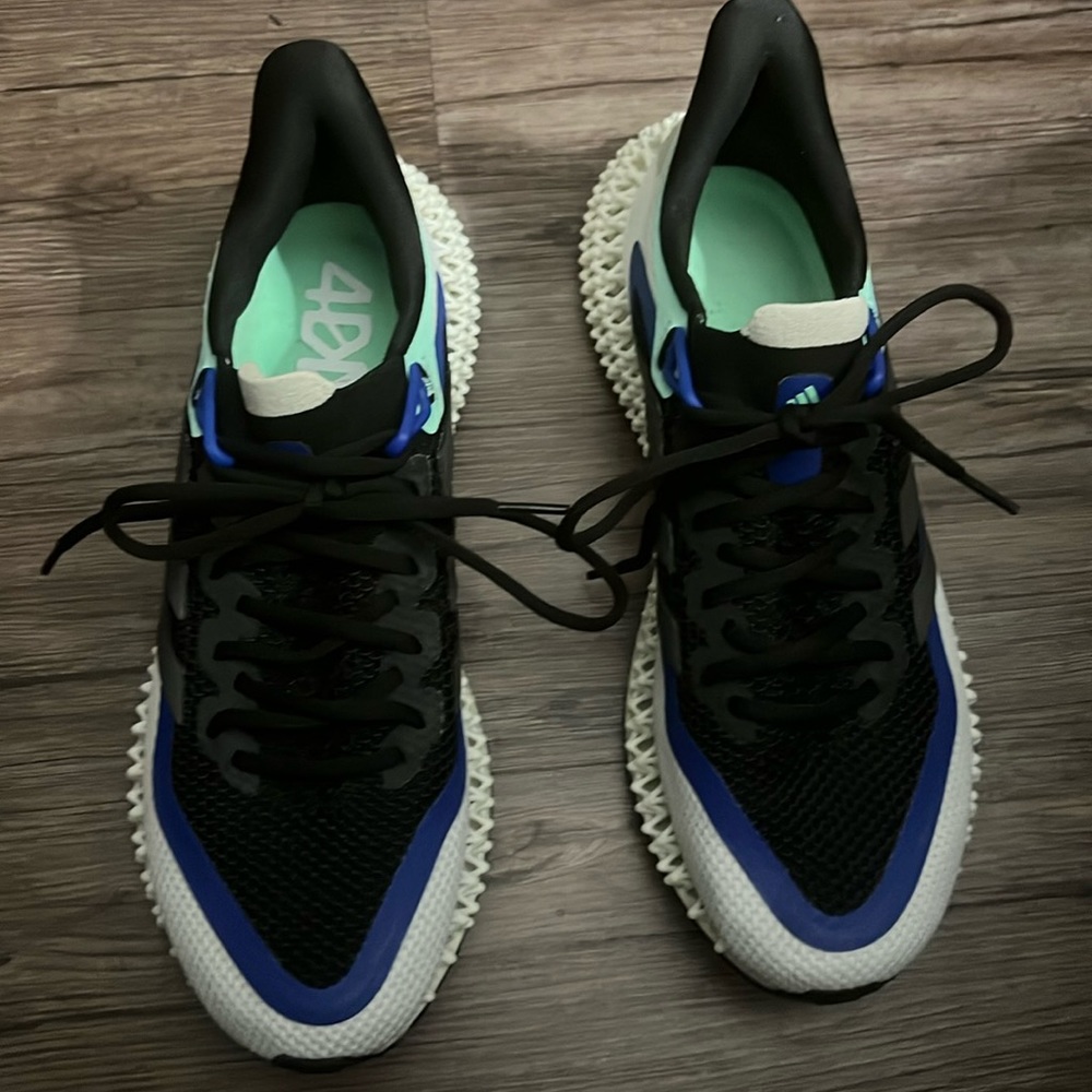 Adidas 4DFWD 2 Athletic Running Shoes Black Blue HP7673 - Men’s 9.0/Women’s 10